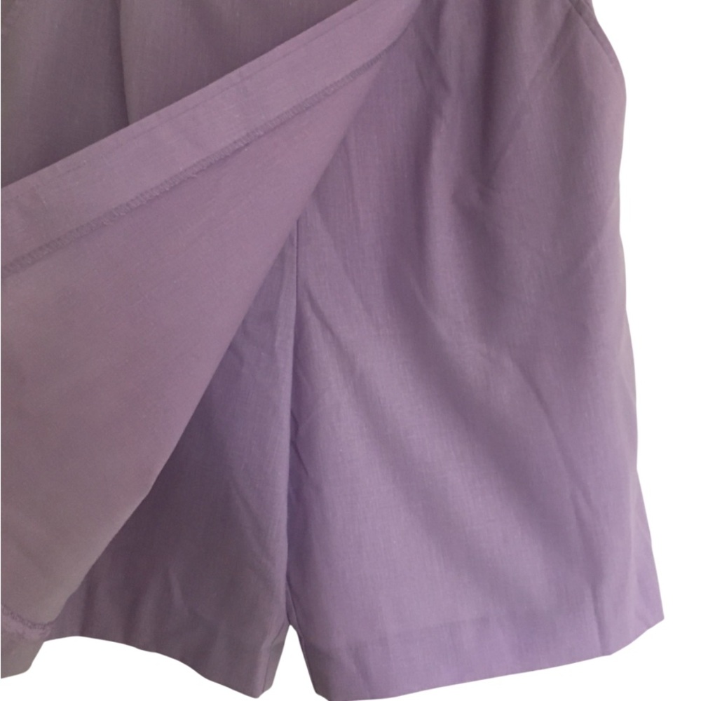 Vintage 80s Skort Golf Tennis Shorts Skirt Preppy Lavender Pockets - Picture 2 of 7